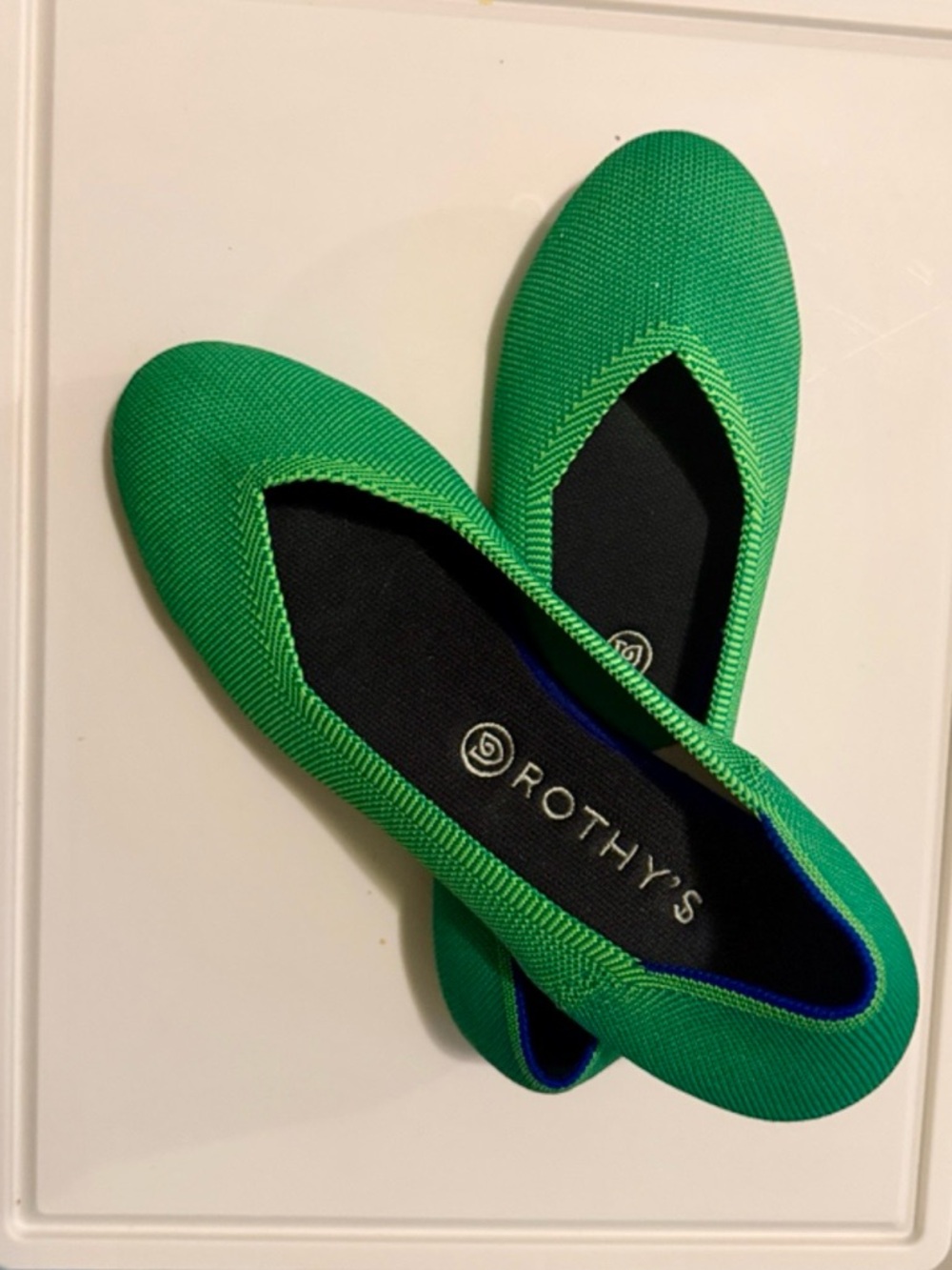 Rothy's Green Knit Slip-On Ballet Flats